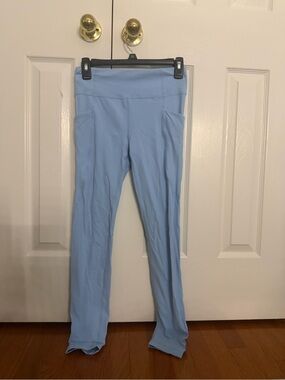 Athleta Pale Blue High-Waist Leggings with Side Pockets